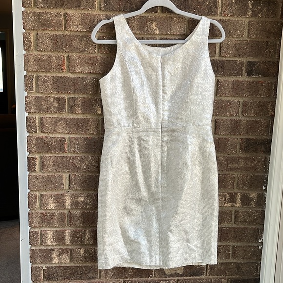 Dalia Elegant Silver Shimmer Sleeveless Dress with pockets size 6 - Picture 5 of 10